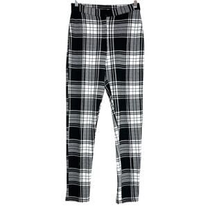 Free People Plaid Carnaby Black White Skinny Pants Women's SZ 6